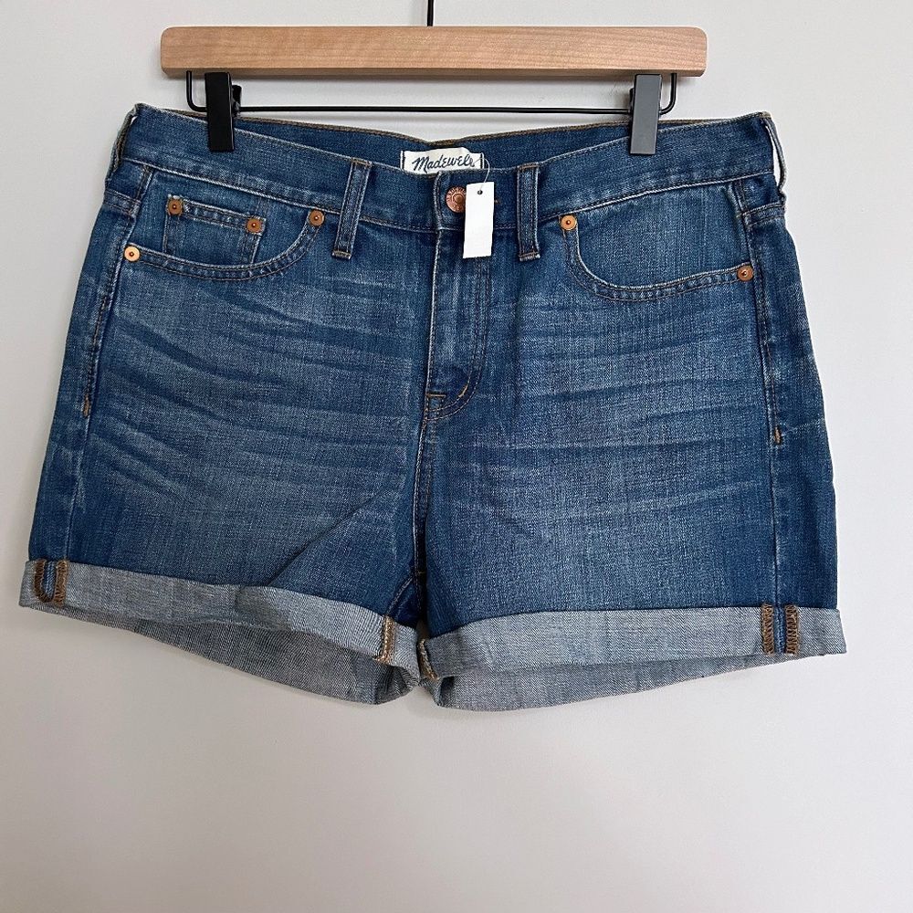 Madewell Denim High Rise Boy Shorts in Francis Wash